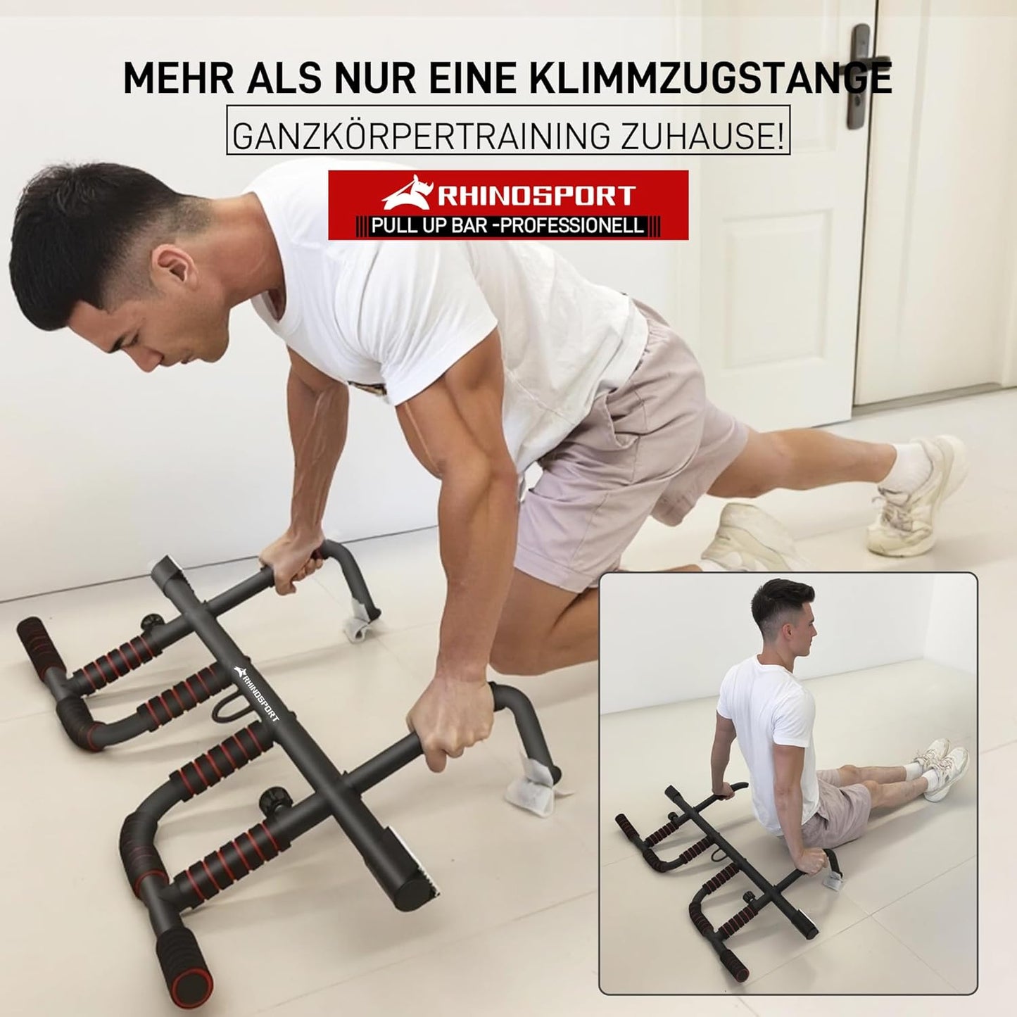 RHINOSPORT Pull Up Bar for Doorway ONE-ULTRA Doors 65-92cm