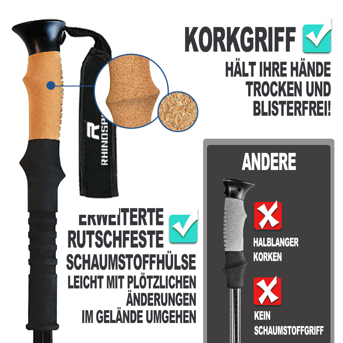 Collapsible Hiking Poles Pack of 2 Trekking Poles for Hiking