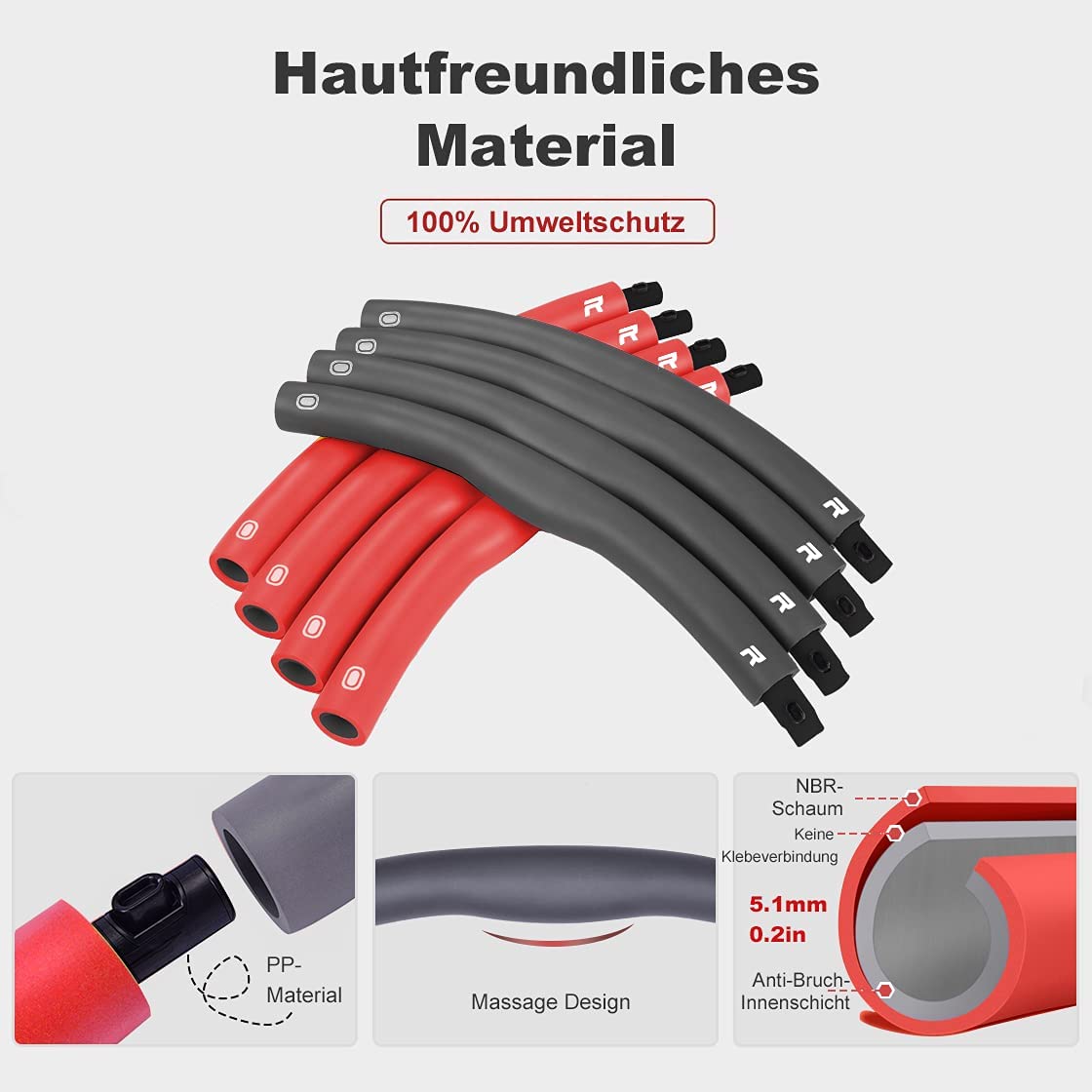 RHINOSPORT Hula Hoop 8 Removable Pieces Adjusted (1.2 kg)