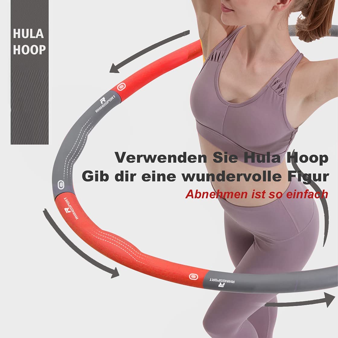 RHINOSPORT Hula Hoop 8 Removable Pieces Adjusted (1.2 kg)
