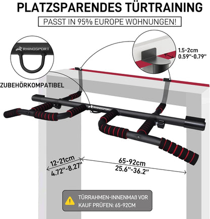RHINOSPORT Pull Up Bar for Doorway ONE-ULTRA Doors 65-92cm