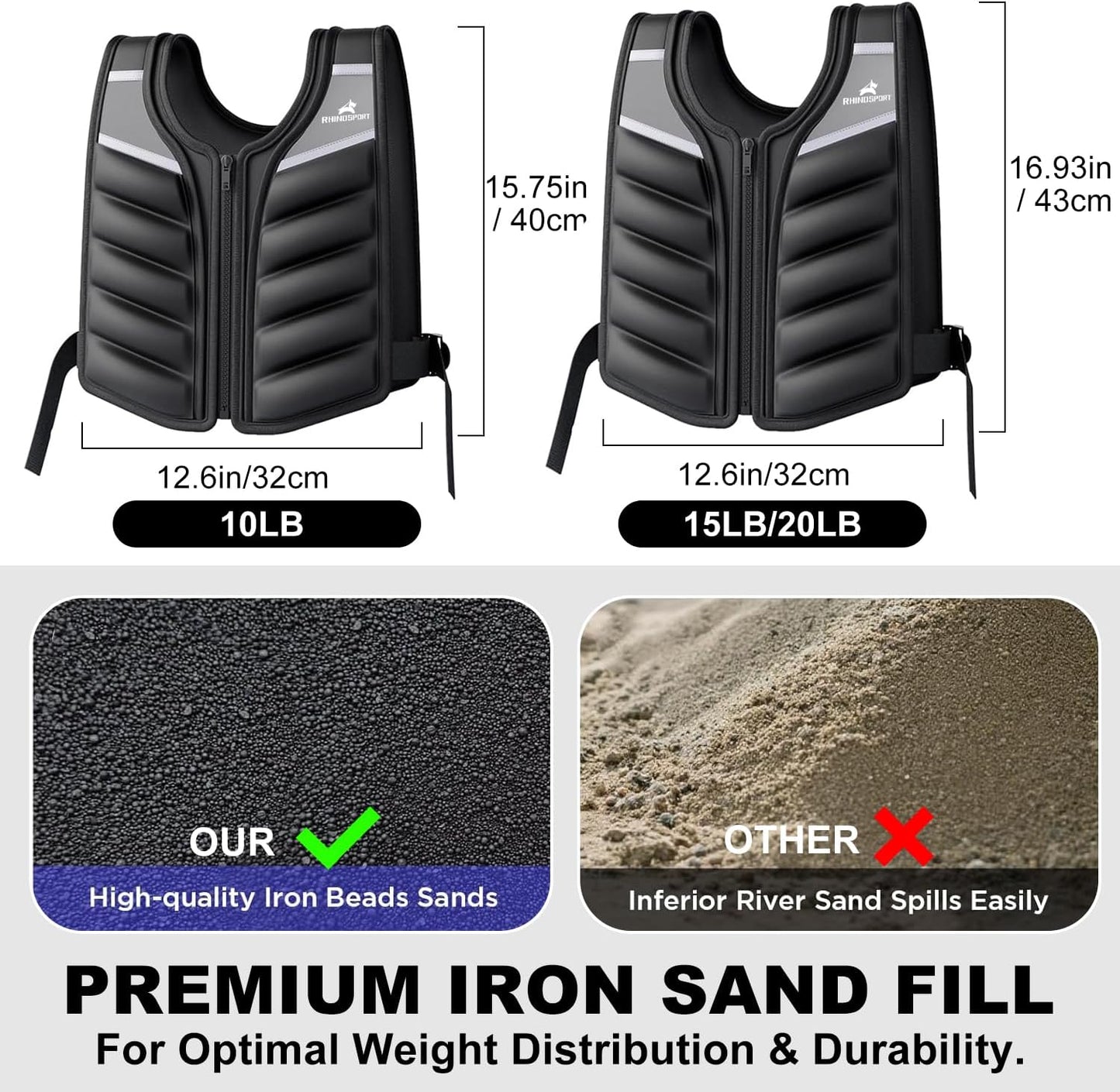 Weighted Vest for Men & Women, 10lb,15lb,20lb