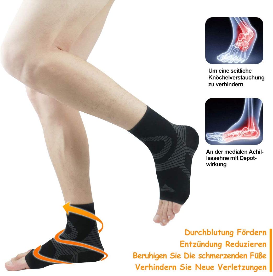 Ankle Brace Compression Support Sleeve (Pair) for Injury Recovery